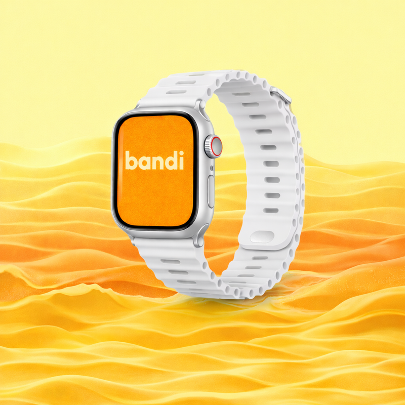 Silicone Ocean Apple Watch Strap - White