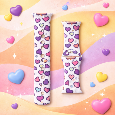 Silicone Apple Watch Strap - Hearts
