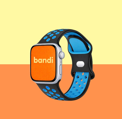 Silicone Sport Apple Watch Strap - Blue/Black