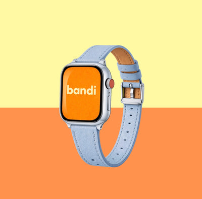 Leather Apple Watch Strap - Baby Blue