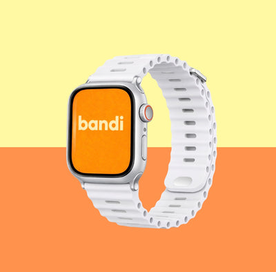 Silicone Ocean Apple Watch Strap - White