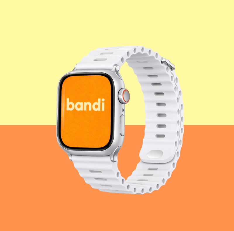 Silicone Ocean Apple Watch Strap - White