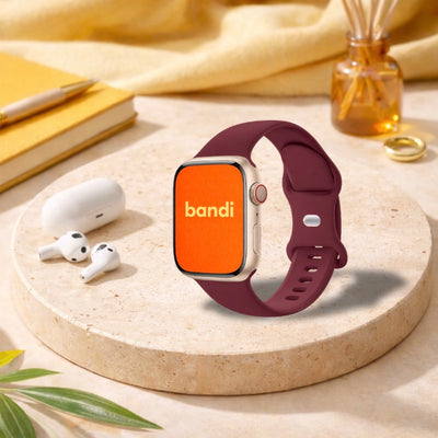Silicone Apple Watch Strap - Burgundy