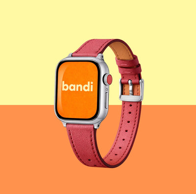 Leather Apple Watch Strap - Crimson