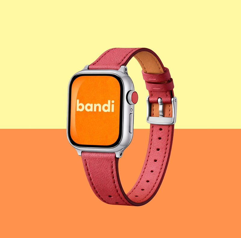 Leather Apple Watch Strap - Crimson