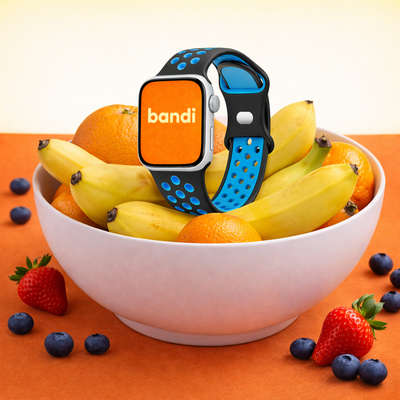 Silicone Sport Apple Watch Strap - Blue/Black