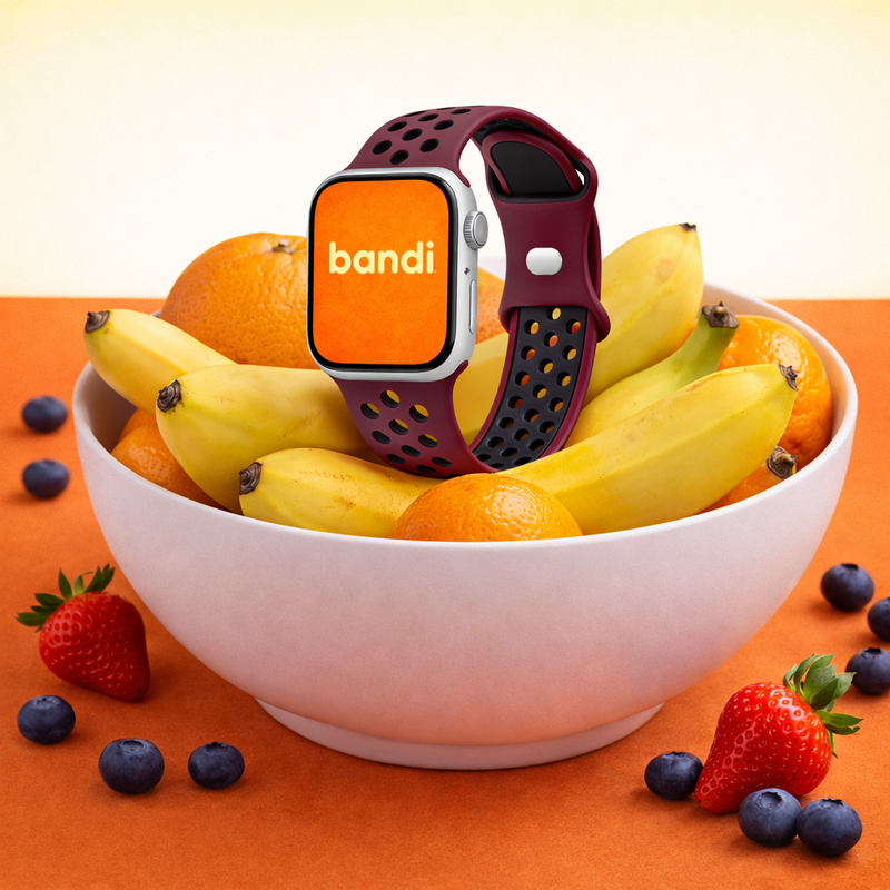 Silicone Sport Apple Watch Strap - Burgundy