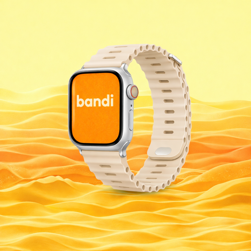 Silicone Ocean Apple Watch Strap - Beige