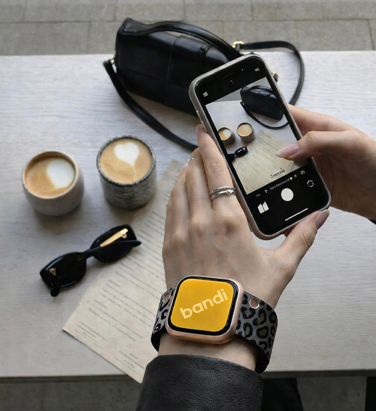 Silicone Leopard Apple Watch Strap - Black